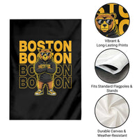Retro Boston Ice Hockey Garden Flag Fear The Bear