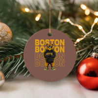 Retro Boston Ice Hockey Ceramic Ornament Fear The Bear
