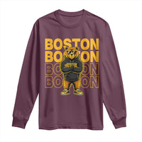 Retro Boston Ice Hockey Long Sleeve Shirt Fear The Bear