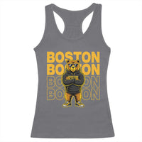 Retro Boston Ice Hockey Racerback Tank Top Fear The Bear