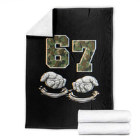 Funny Six Seven 6 7 Meme Throw Blanket Gen Alpha Slang 6 7 Hands Camo Boy Girl