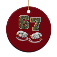 Funny Six Seven 6 7 Meme Ceramic Ornament Gen Alpha Slang 6 7 Hands Camo Boy Girl
