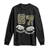 Funny Six Seven 6 7 Meme Long Sleeve Shirt Gen Alpha Slang 6 7 Hands Camo Boy Girl
