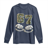 Funny Six Seven 6 7 Meme Long Sleeve Shirt Gen Alpha Slang 6 7 Hands Camo Boy Girl