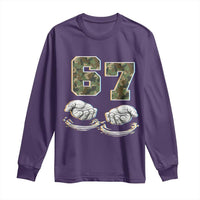 Funny Six Seven 6 7 Meme Long Sleeve Shirt Gen Alpha Slang 6 7 Hands Camo Boy Girl