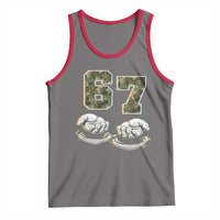 Funny Six Seven 6 7 Meme Tank Top Gen Alpha Slang 6 7 Hands Camo Boy Girl
