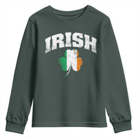 Irish Youth Sweatshirt Vintage St Patricks Day Ireland Flag Shamrock Clover