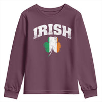 Irish Youth Sweatshirt Vintage St Patricks Day Ireland Flag Shamrock Clover