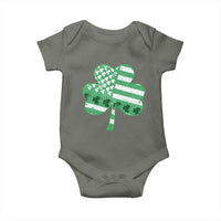 St Patricks Day American Flag Shamrocks Baby Onesie Lucky Retro Vintage Irish USA