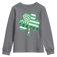 St Patricks Day American Flag Shamrocks Youth Sweatshirt Lucky Retro Vintage Irish USA