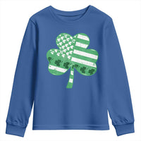 St Patricks Day American Flag Shamrocks Youth Sweatshirt Lucky Retro Vintage Irish USA