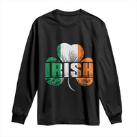 Irish St Patricks Day Shamrock Long Sleeve Shirt Retro Clover Ireland Flag Lucky Gifts