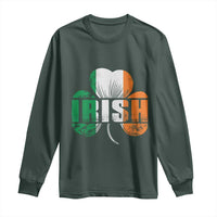 Irish St Patricks Day Shamrock Long Sleeve Shirt Retro Clover Ireland Flag Lucky Gifts
