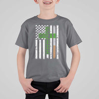 American Flag Shamrocks St Patricks Day T Shirt For Kid Vintage Irish USA