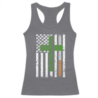 American Flag Shamrocks St Patricks Day Racerback Tank Top Vintage Irish USA