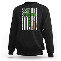 American Flag Shamrocks St Patricks Day Sweatshirt Vintage Irish USA