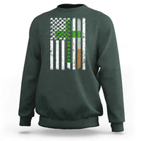 American Flag Shamrocks St Patricks Day Sweatshirt Vintage Irish USA
