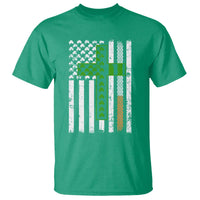 American Flag Shamrocks St Patricks Day T Shirt Vintage Irish USA