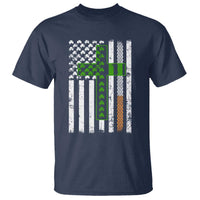 American Flag Shamrocks St Patricks Day T Shirt Vintage Irish USA