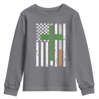 American Flag Shamrocks St Patricks Day Youth Sweatshirt Vintage Irish USA