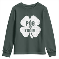 Funny Irish St Patricks Day Youth Sweatshirt Shamrock Gaelic Saying Pog Mo Thoin