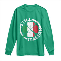 Funny Italian St Patrick's Day Long Sleeve Shirt Lucky Shamrock Italy Flag
