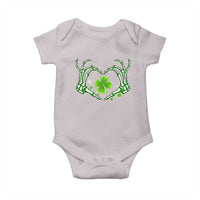 Skeleton Hand Heart Shamrock St Patricks Day Baby Onesie