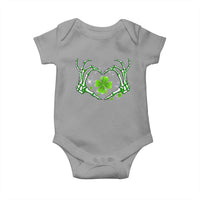 Skeleton Hand Heart Shamrock St Patricks Day Baby Onesie
