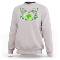 Skeleton Hand Heart Shamrock St Patricks Day Sweatshirt