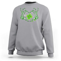 Skeleton Hand Heart Shamrock St Patricks Day Sweatshirt