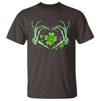 Skeleton Hand Heart Shamrock St Patricks Day T Shirt