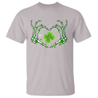 Skeleton Hand Heart Shamrock St Patricks Day T Shirt