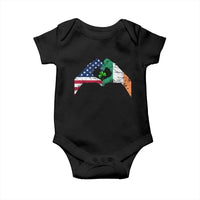 America Ireland Flag Baby Onesie Lucky Shamrock Vintage American Irish Roots