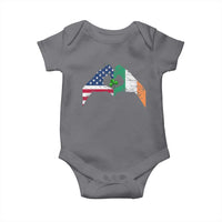 America Ireland Flag Baby Onesie Lucky Shamrock Vintage American Irish Roots