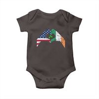 America Ireland Flag Baby Onesie Lucky Shamrock Vintage American Irish Roots