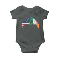 America Ireland Flag Baby Onesie Lucky Shamrock Vintage American Irish Roots