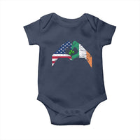 America Ireland Flag Baby Onesie Lucky Shamrock Vintage American Irish Roots
