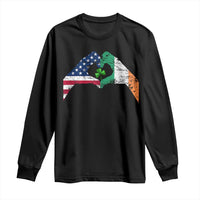 America Ireland Flag Long Sleeve Shirt Lucky Shamrock Vintage American Irish Roots