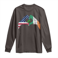 America Ireland Flag Long Sleeve Shirt Lucky Shamrock Vintage American Irish Roots