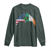 America Ireland Flag Long Sleeve Shirt Lucky Shamrock Vintage American Irish Roots