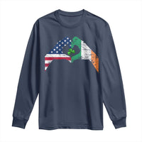America Ireland Flag Long Sleeve Shirt Lucky Shamrock Vintage American Irish Roots