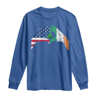 America Ireland Flag Long Sleeve Shirt Lucky Shamrock Vintage American Irish Roots