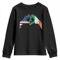 America Ireland Flag Youth Sweatshirt Lucky Shamrock Vintage American Irish Roots
