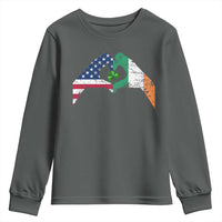 America Ireland Flag Youth Sweatshirt Lucky Shamrock Vintage American Irish Roots