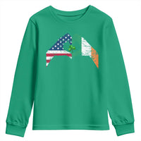 America Ireland Flag Youth Sweatshirt Lucky Shamrock Vintage American Irish Roots