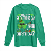 St Patricks Day Birthday Long Sleeve Shirt Born On Saint Paddys Irish Bday Gift