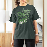 Cherry 8 Ball T Shirt For Women Feeling Lucky Girl Syndrome Coquette St Patricks Day