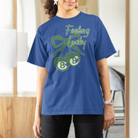 Cherry 8 Ball T Shirt For Women Feeling Lucky Girl Syndrome Coquette St Patricks Day