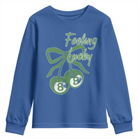 Cherry 8 Ball Youth Sweatshirt Feeling Lucky Girl Syndrome Coquette St Patricks Day