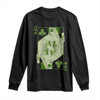 St. Patrick's Day Pub Long Sleeve Shirt Queen of Clubs Fun Green Pub